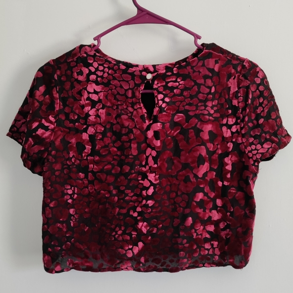 Red velvet statement crop top - Picture 2 of 4